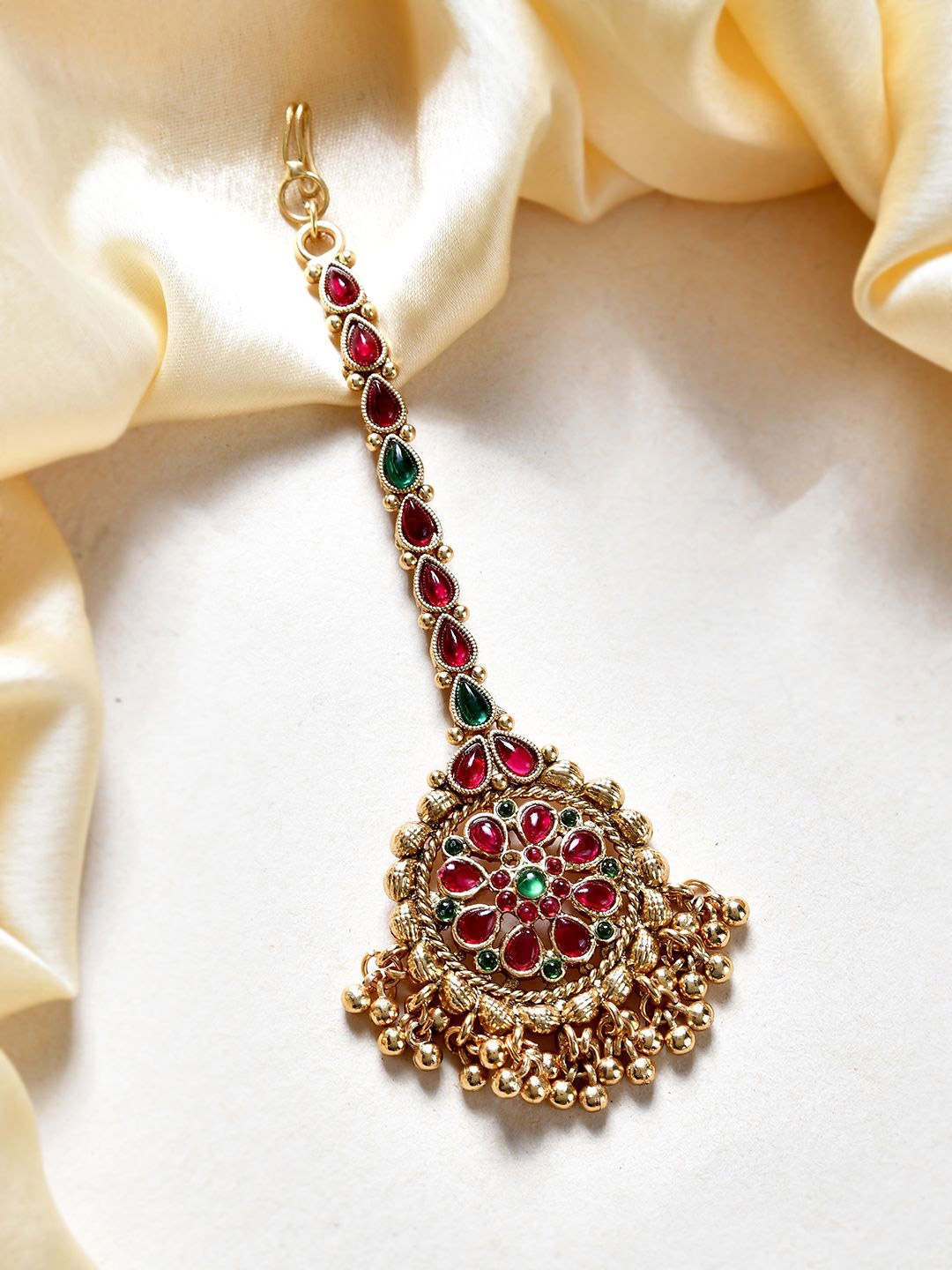 

Voylla Gold-Plated Kundan Studded Maang Tikka Head Jewellery
