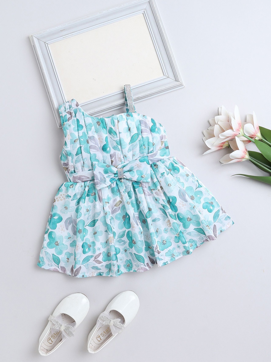 

The Magic Wand Embellished One Shoulder Fit & Flare Dress, Blue
