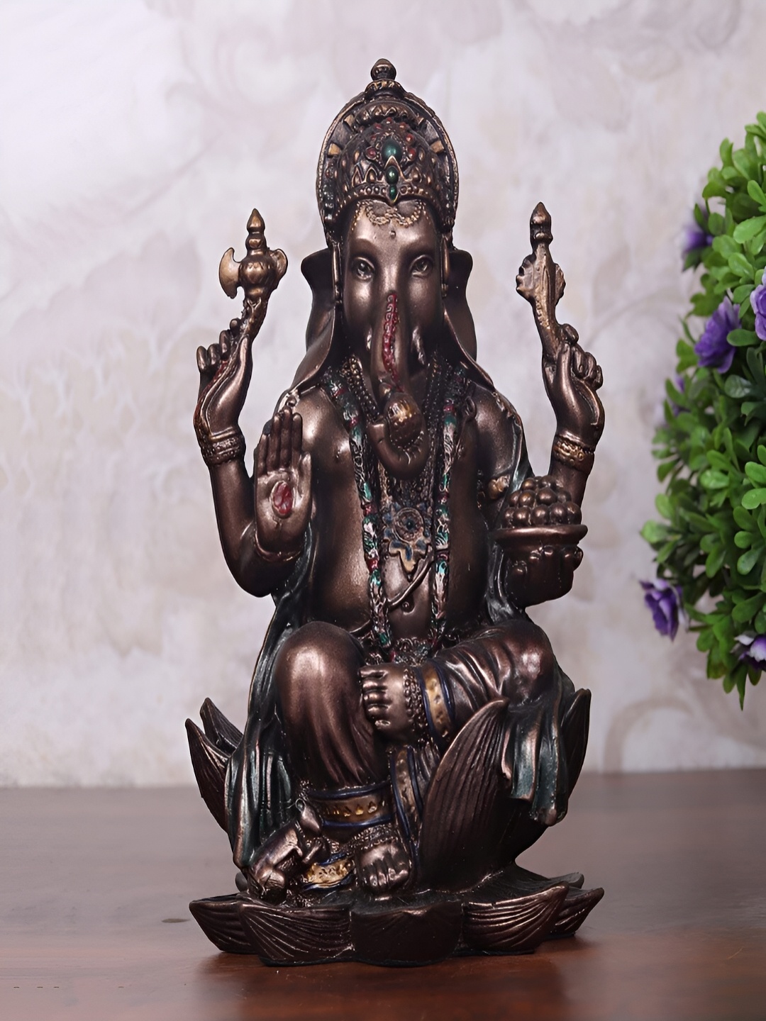 

Craftlayout Statue Brown Ganesh Religious Idol Showpiece, Bronze