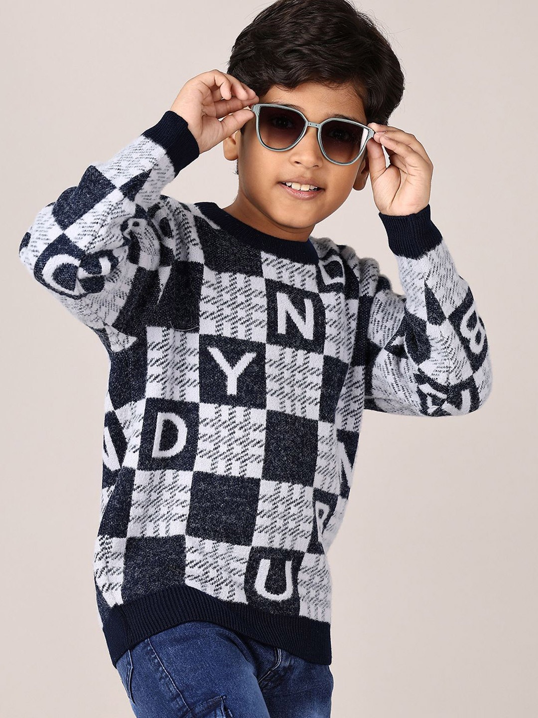 

V-Mart Boys Printed Pullover Sweaters, Blue