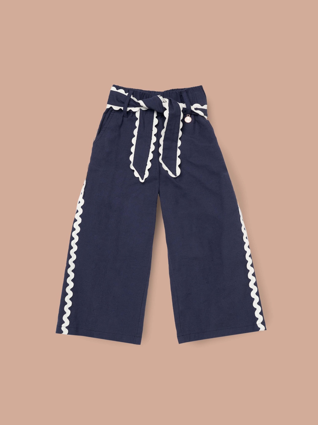 

Angel & Rocket Erica Linen Blend Trousers, Navy blue