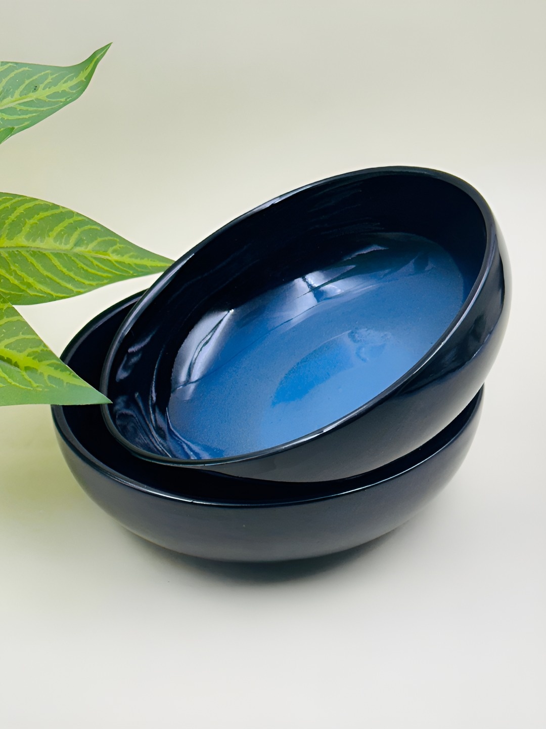 

Lupaava Blue 2025 2 Pieces Ceramic Microwave Safe Serving Bowl