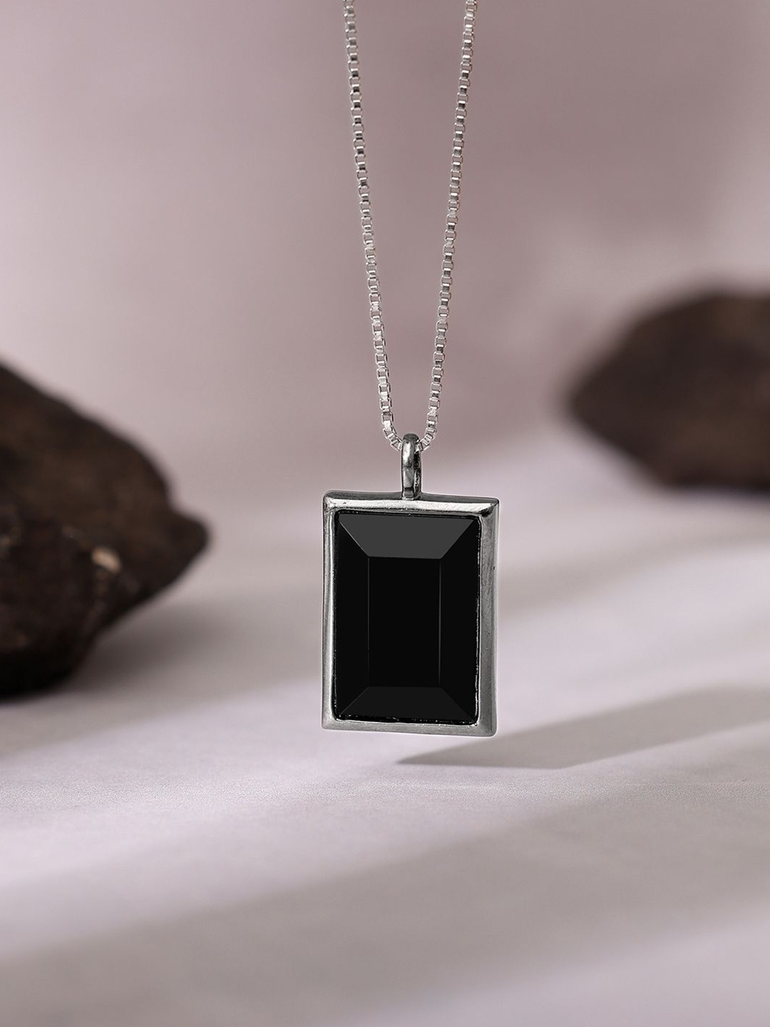 

GIVA Rhodium-Plated Contemporary Pendants with Chains, Silver