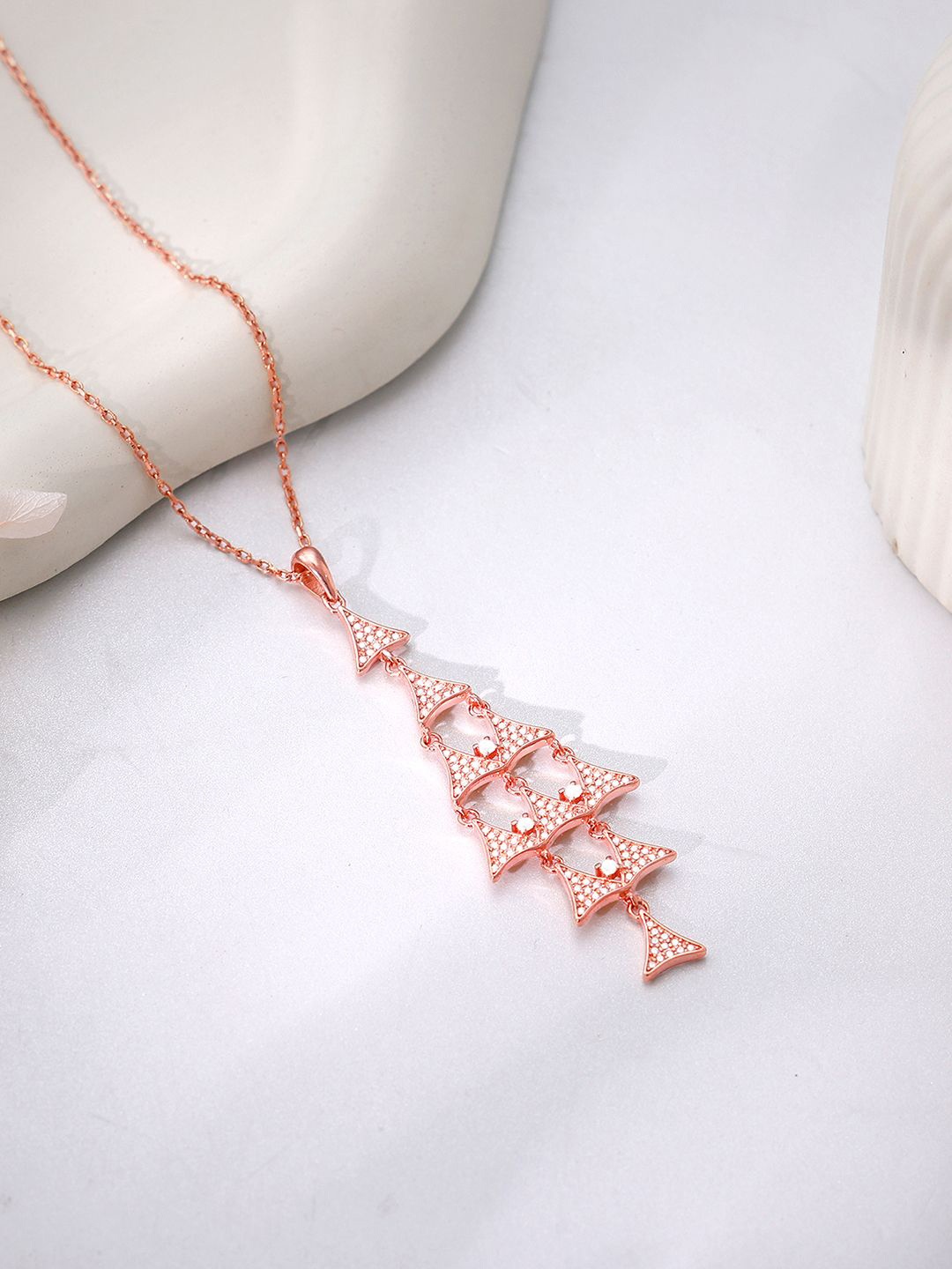 

GIVA Rose Gold-Plated Contemporary Pendants with Chains