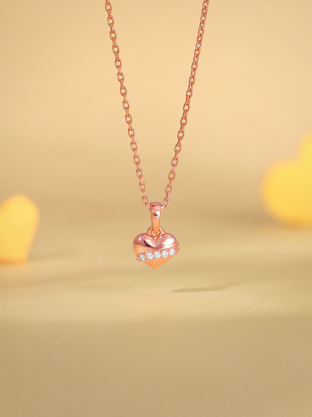 

GIVA Rose Gold-Plated Heart Shaped Pendants with Chains