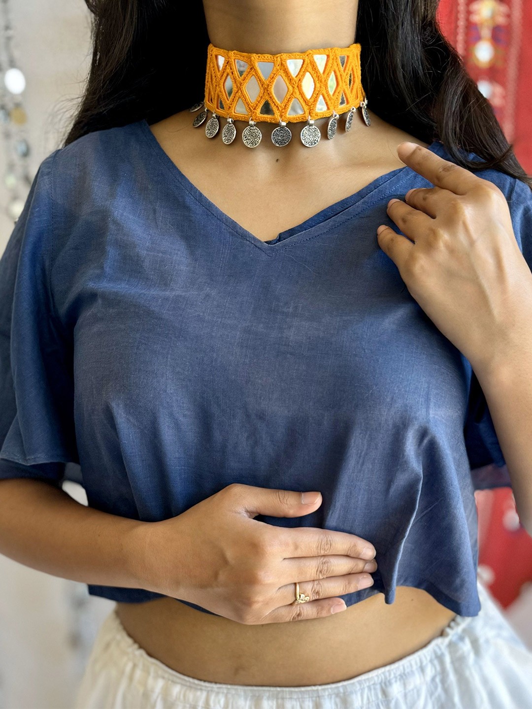

Janpath Online Brass Necklace, Yellow
