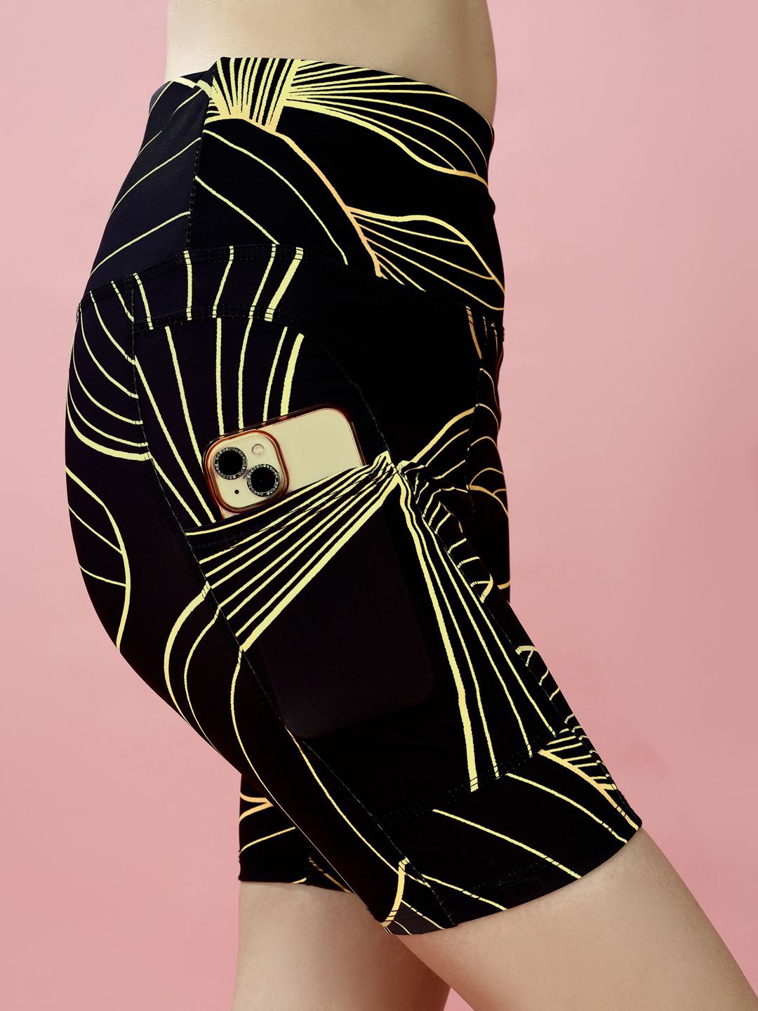 

POOJARAN SAREE Printed High Rise Tights, Black
