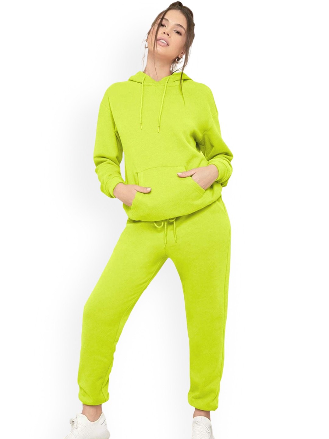 

NOTWILD Women Plus Size Hooded Neck Cotton Tracksuits, Green