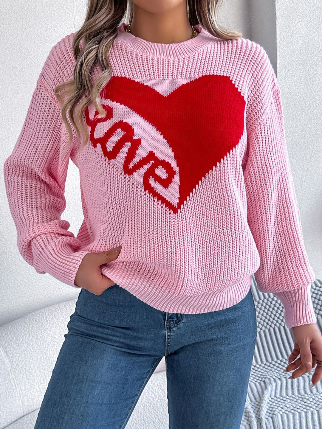

StyleCast x Revolte Women Cable Knit Pullover, Pink