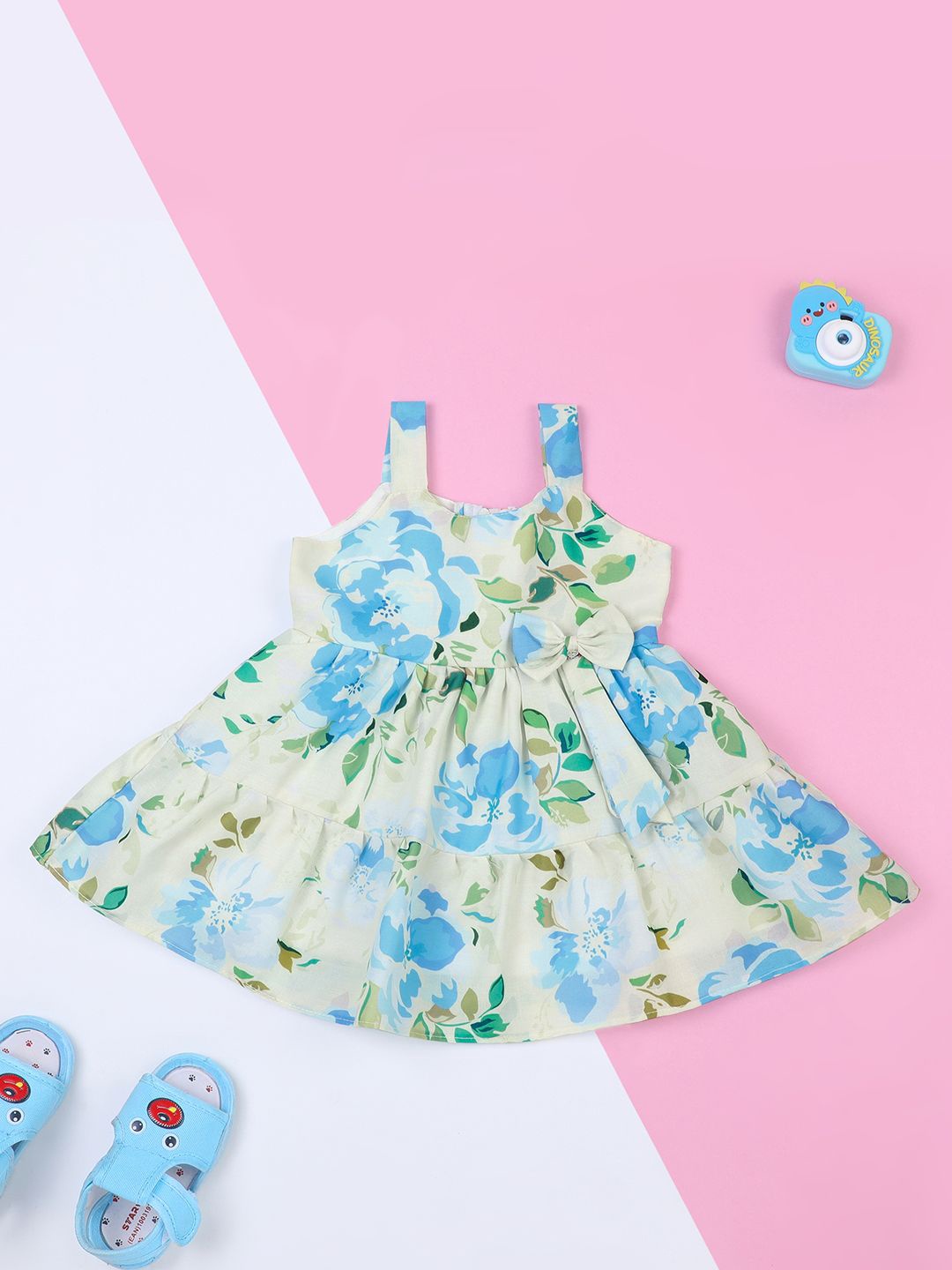

Macwin Girls Infants Floral A-Line Dress, Blue