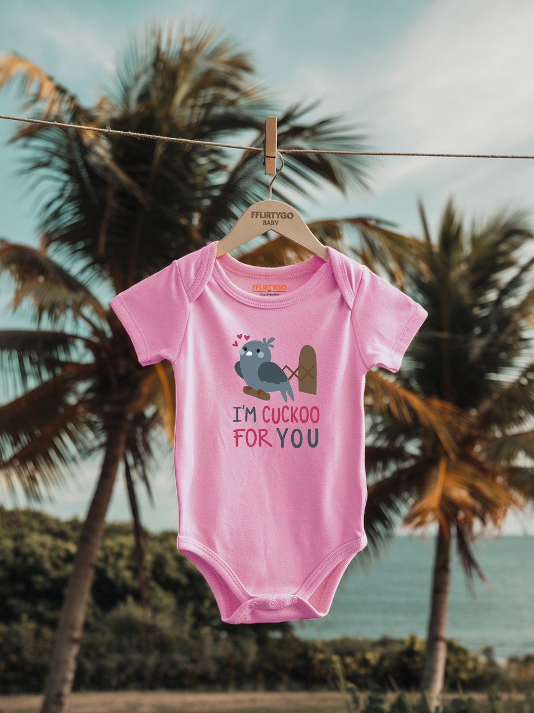 

FFLIRTYGO Infants Valentine day Printed Cotton Bodysuit, Pink