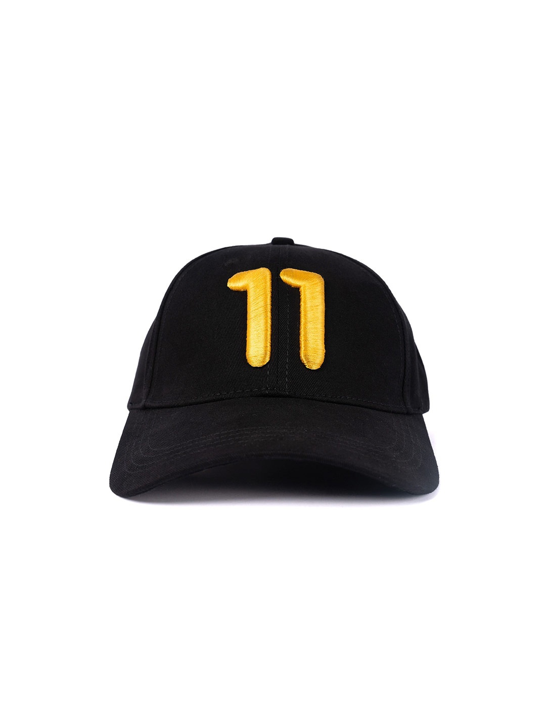 

11Caps Men Embroidered Cotton Baseball Cap, Black