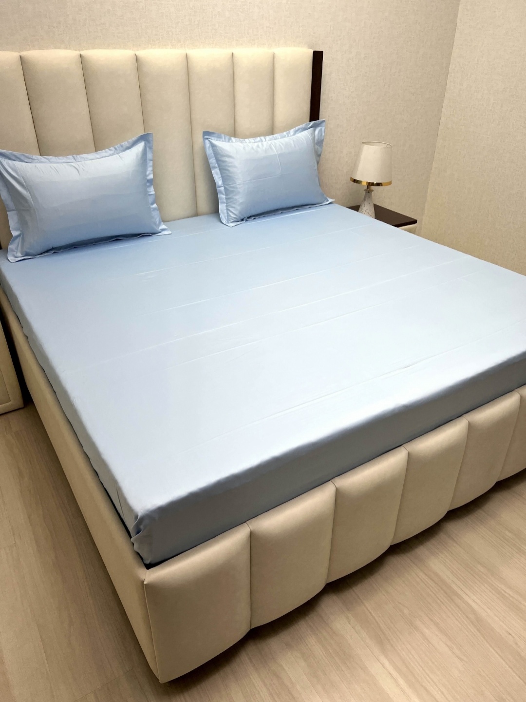 

Pure Decor Cotton King Size Double Bedsheet With 2 Pillow Covers 2.74m X 2.74m, Blue