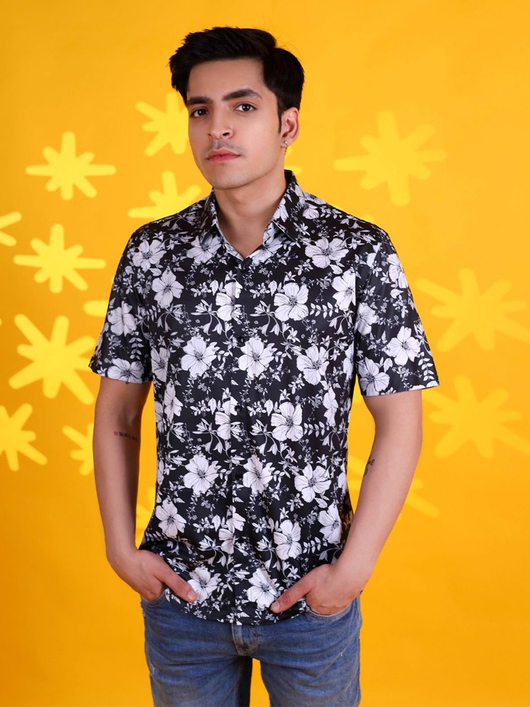

Fesner Men Comfort Floral Opaque Printed Casual Shirt, Multi