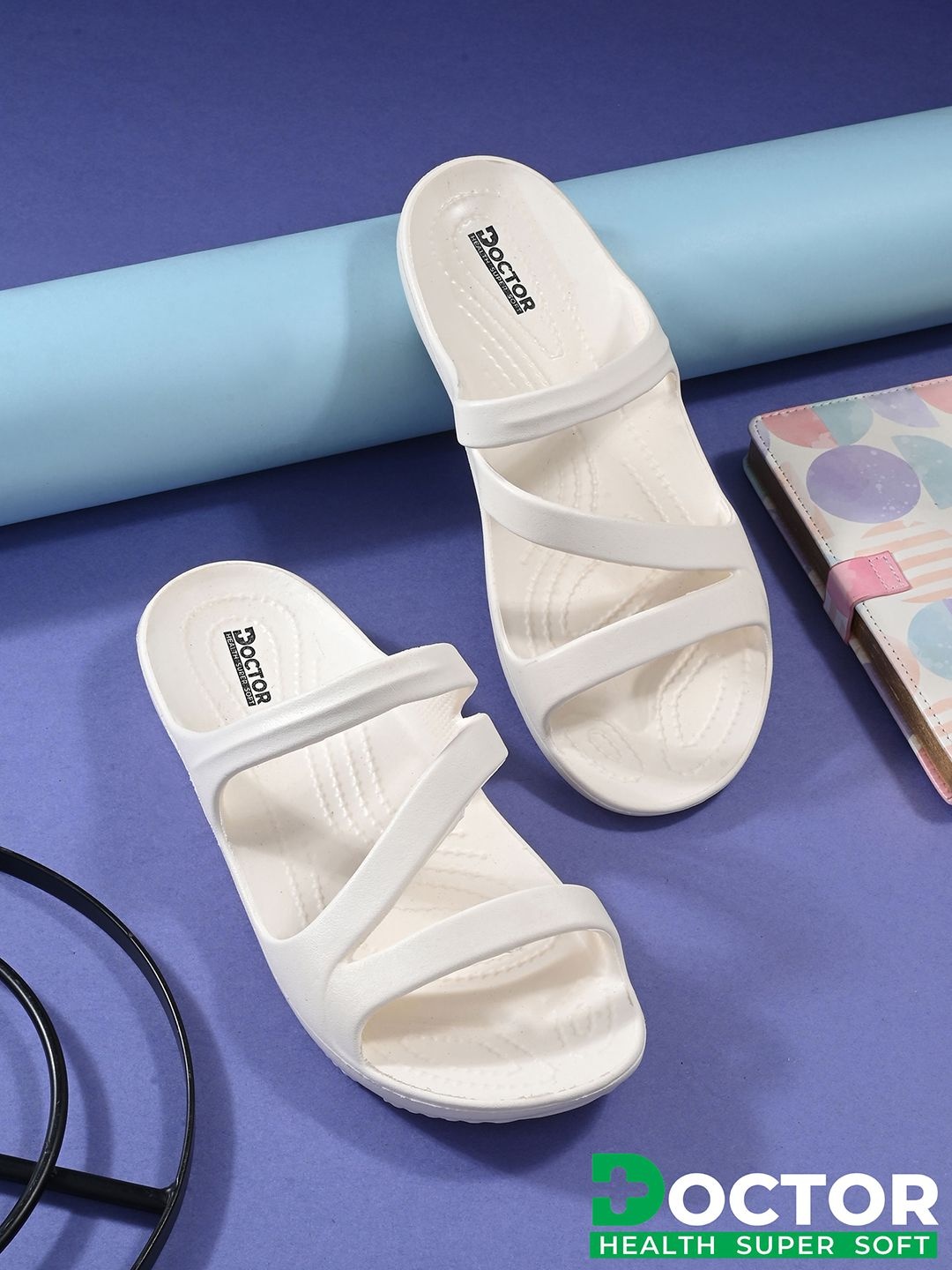 

DOCTOR HEALTH SUPER SOFT Women Rubber Slip-On Flip Flops, Cream