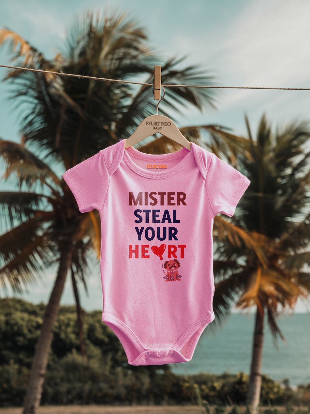 

FFLIRTYGO Infants Valentine Day Printed Cotton Bodysuit, Pink