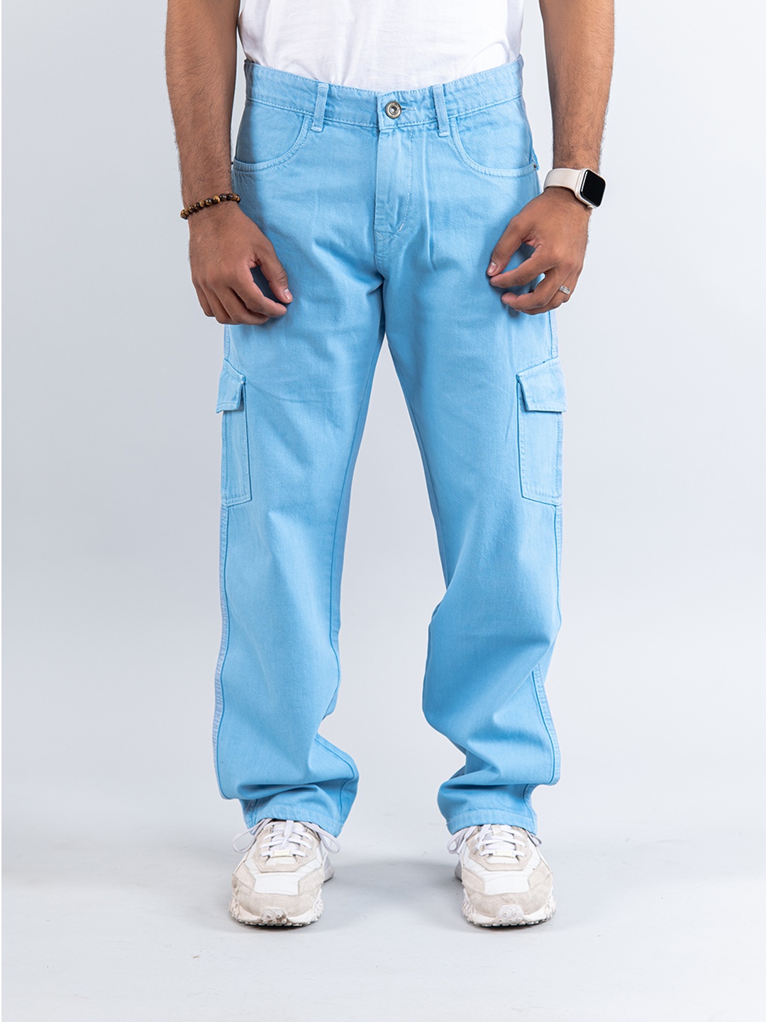 

Tistabene Men Original Straight Fit Mildly Distressed Stretchable Jeans, Blue