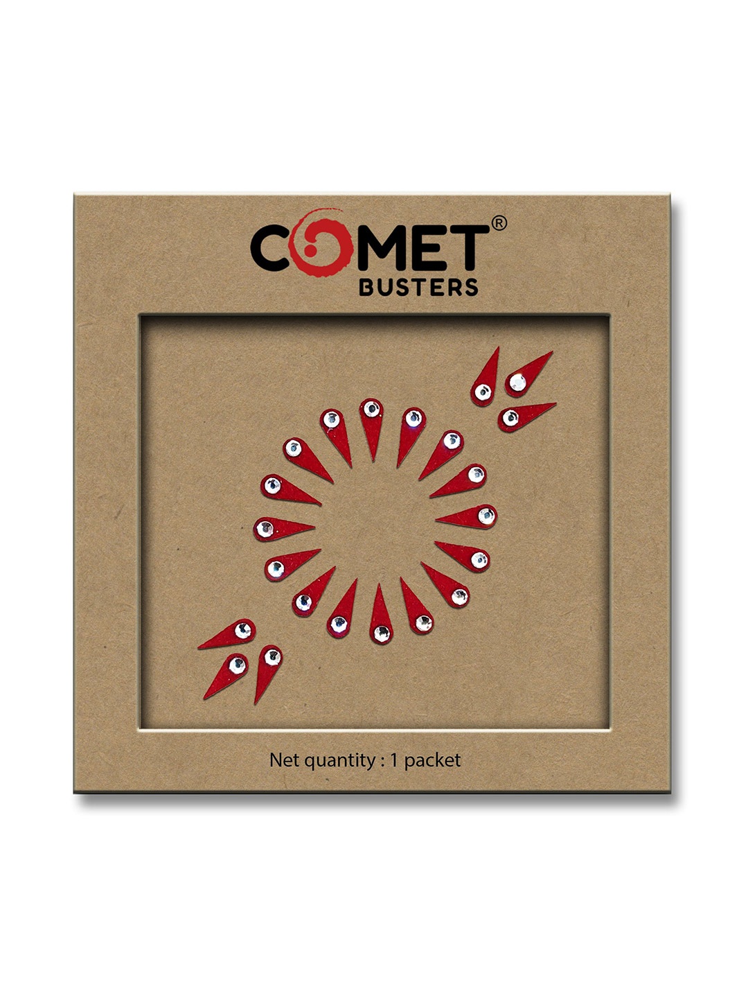 

Comet Busters Beautiful Traditional Designer Bindis - Red