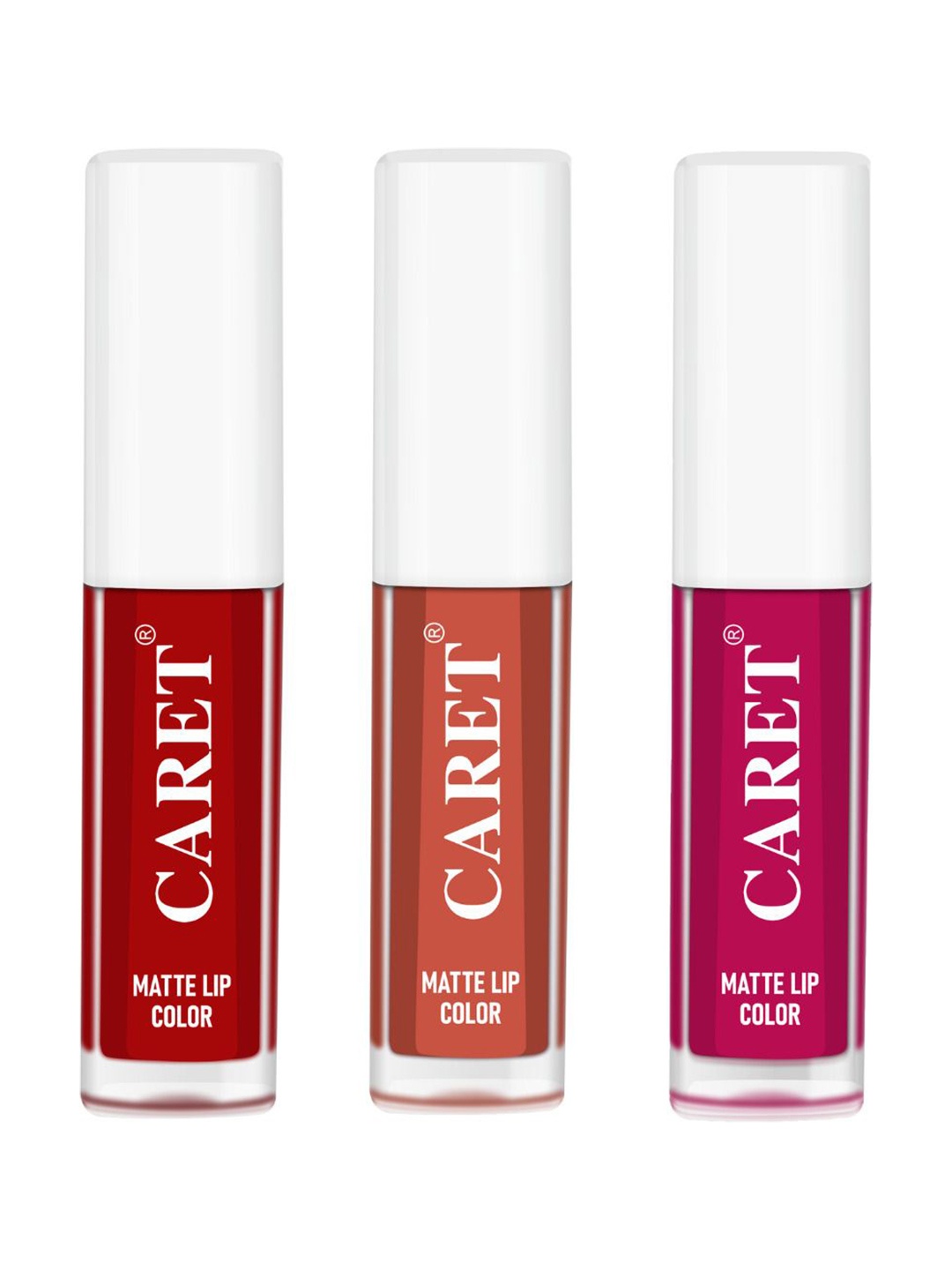 

CARET ORGANIC Set Of 3 Super-Pigmented Liquid Matte Lipsticks - 6 ml - 3 - 6 - 5, Red