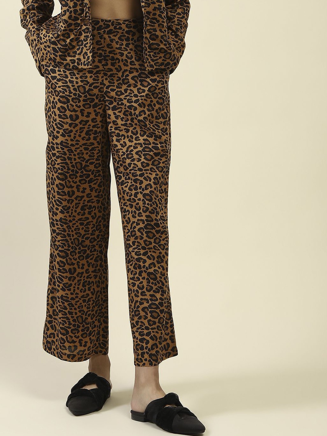 

StyleCast X SERA Women Animal Printed Smart Easy Wash Trousers, Brown