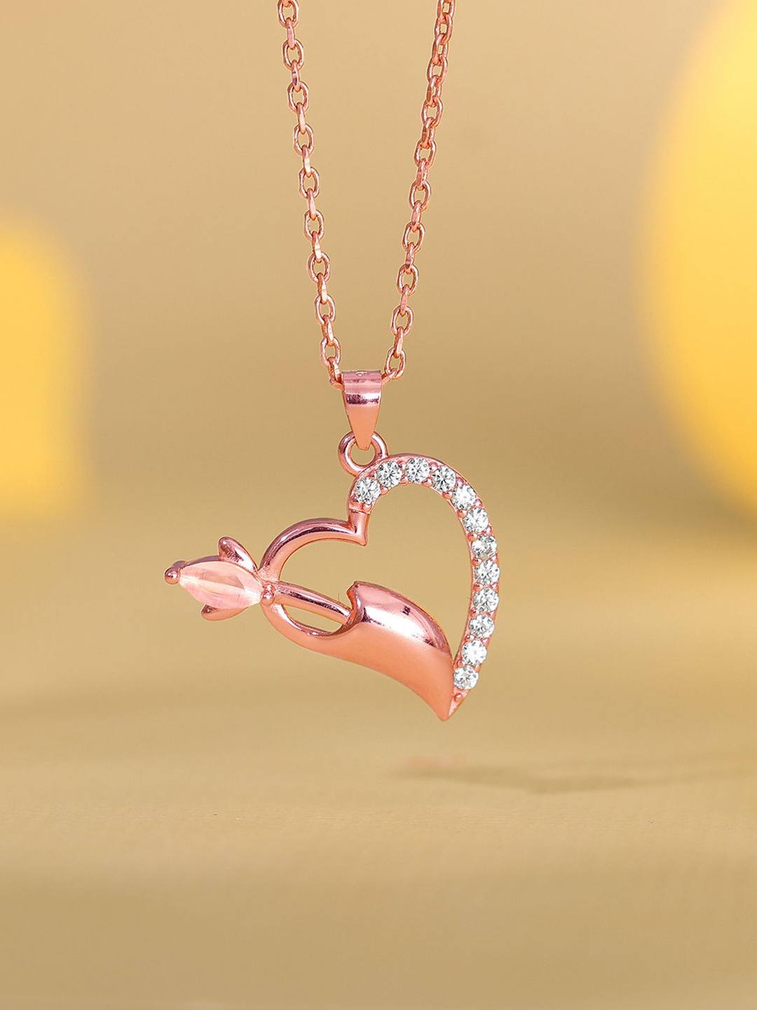 

GIVA Rose Gold-Plated Heart Shaped Pendants with Chains