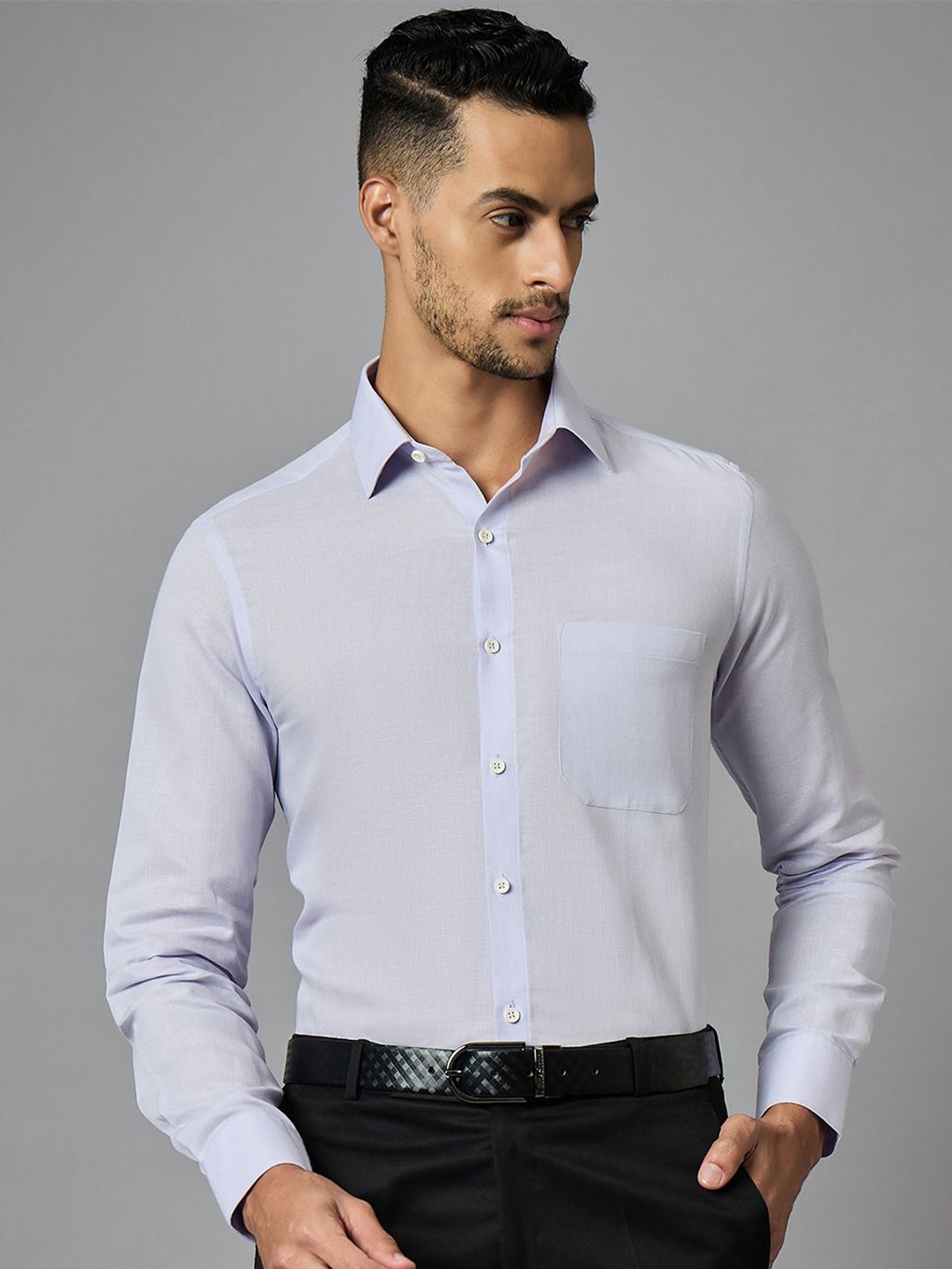 

LOUIS STITCH Men Classic Opaque Formal Shirt, Purple