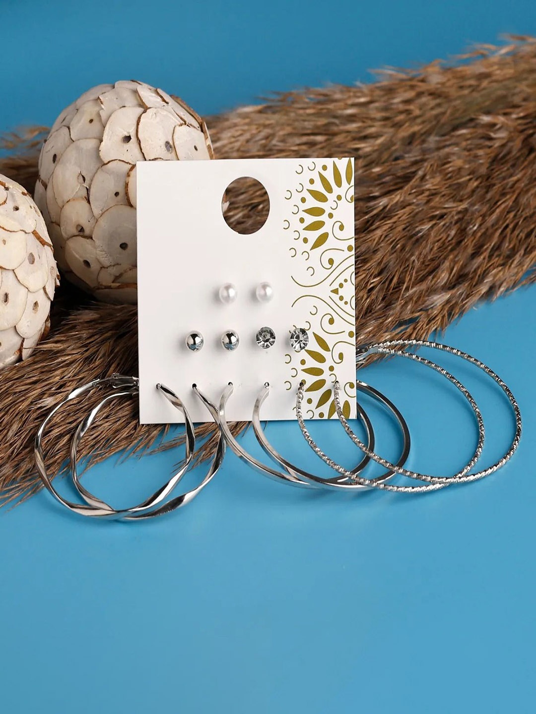 

Jewelz Silver-Plated Set Of 6 Hoop Earrings