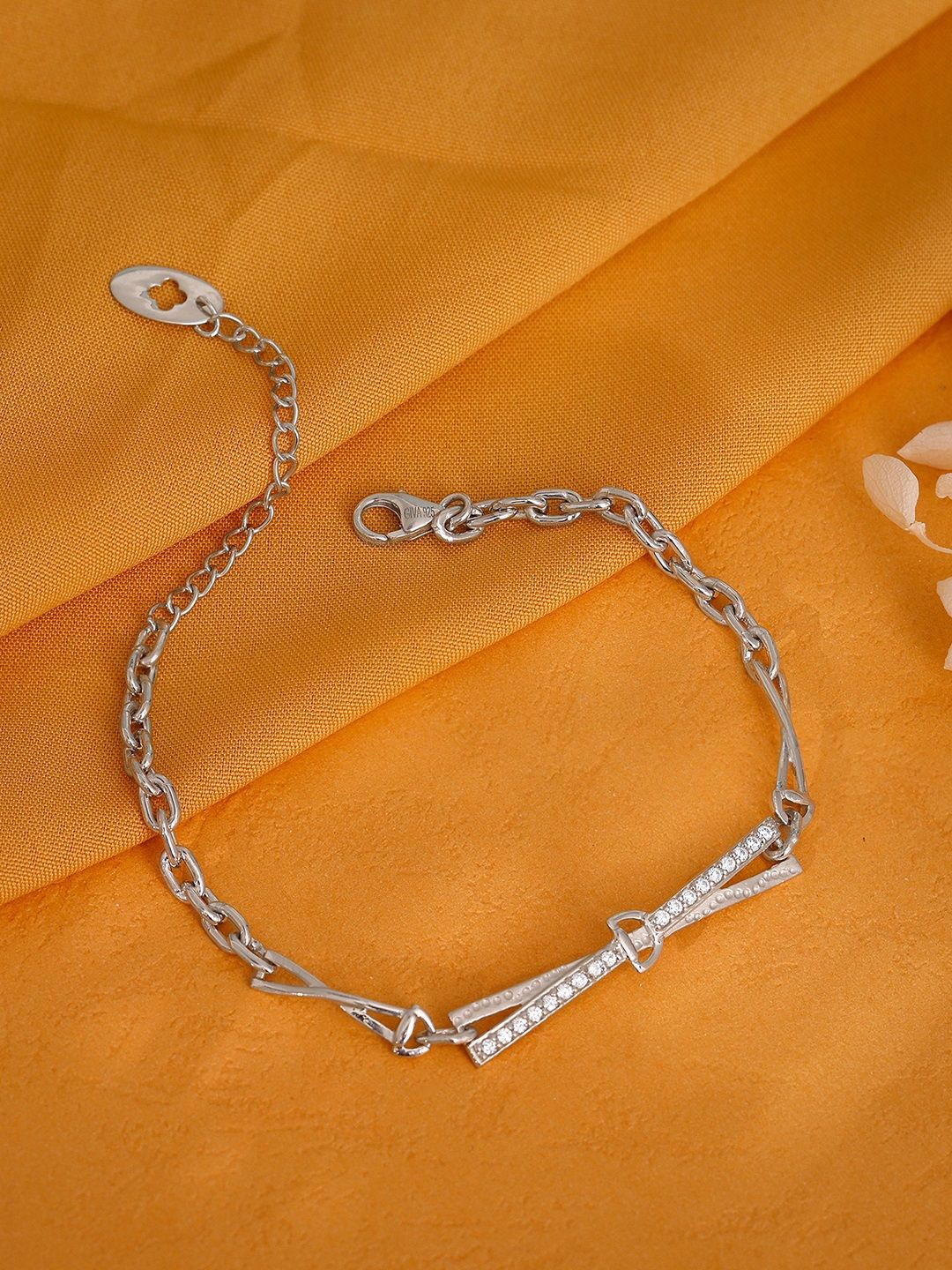

GIVA Women Sterling Silver Rhodium-Plated Link Bracelet