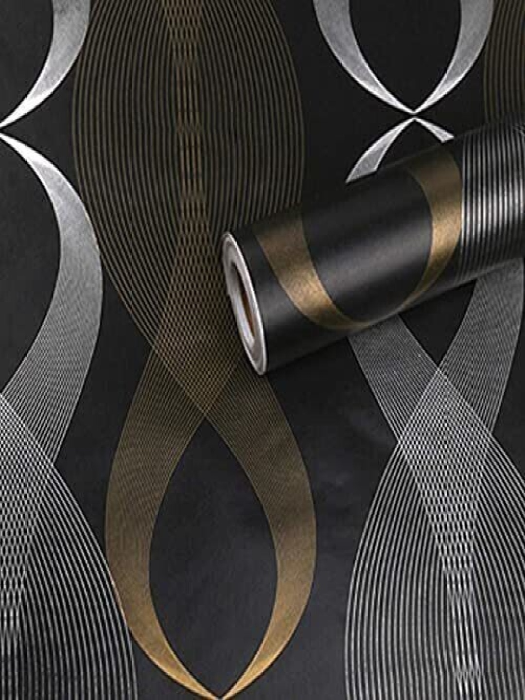 

ANNA CREATIONS Black & White Abstract Printed Decorative Wallpaper