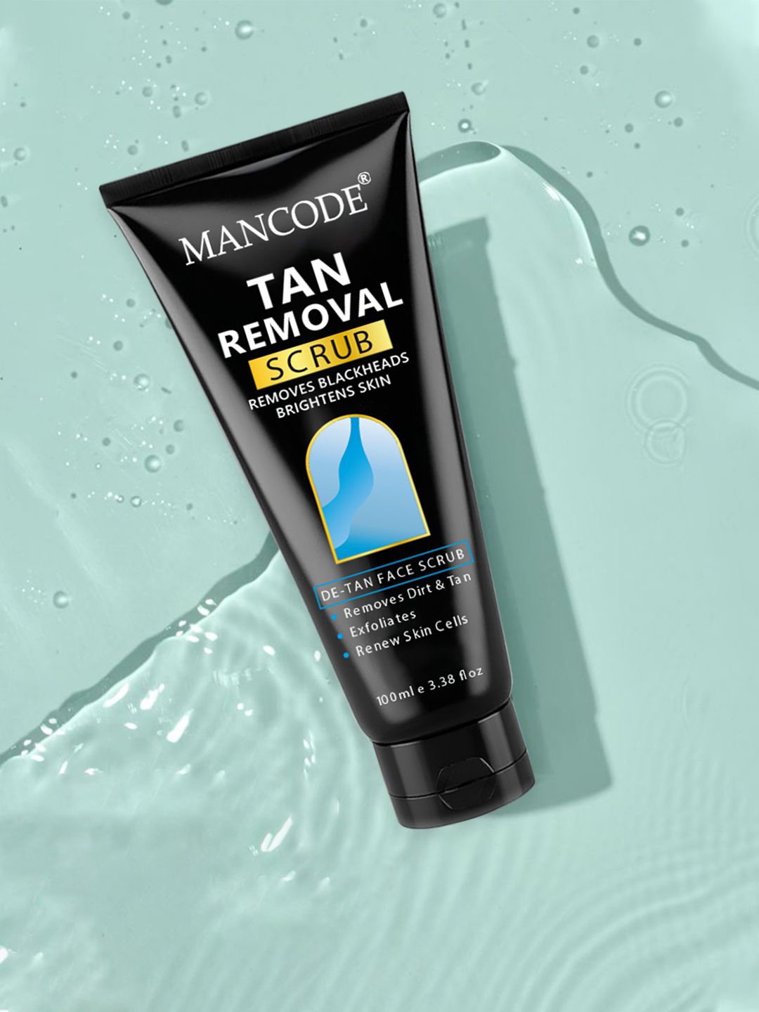 

MANCODE Tan Removal Scrub To Remove Blackheads & Brightens Skin - 100 ml, Black