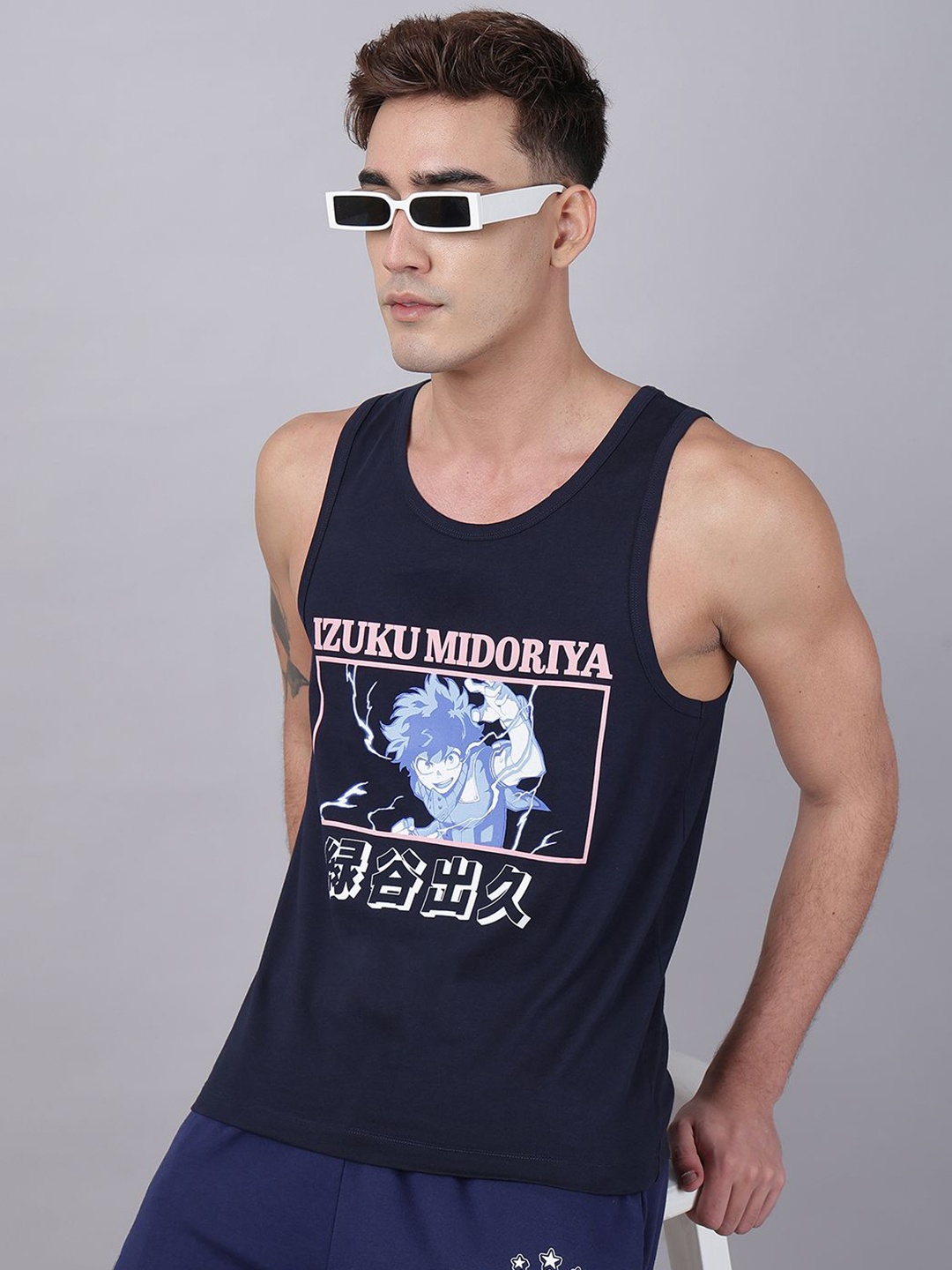 

Free Authority MY HERO ACADEMIA Printed Pure Cotton Innerwear Vest, Navy blue