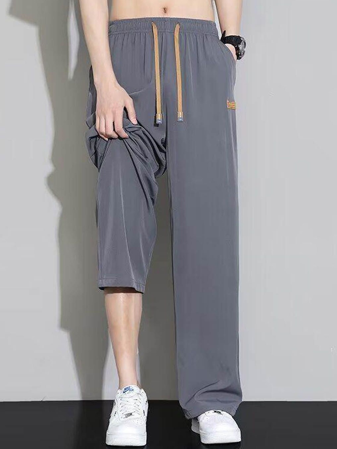 

StyleCast Men Straight Fit Trousers, Grey