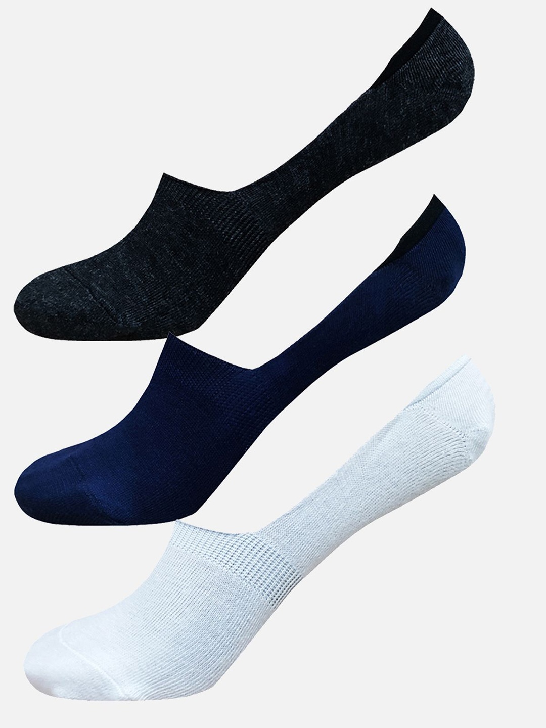 

StyFun Men Pack Of 3 Anti-Slip Cotton Shoe Liners Socks, White