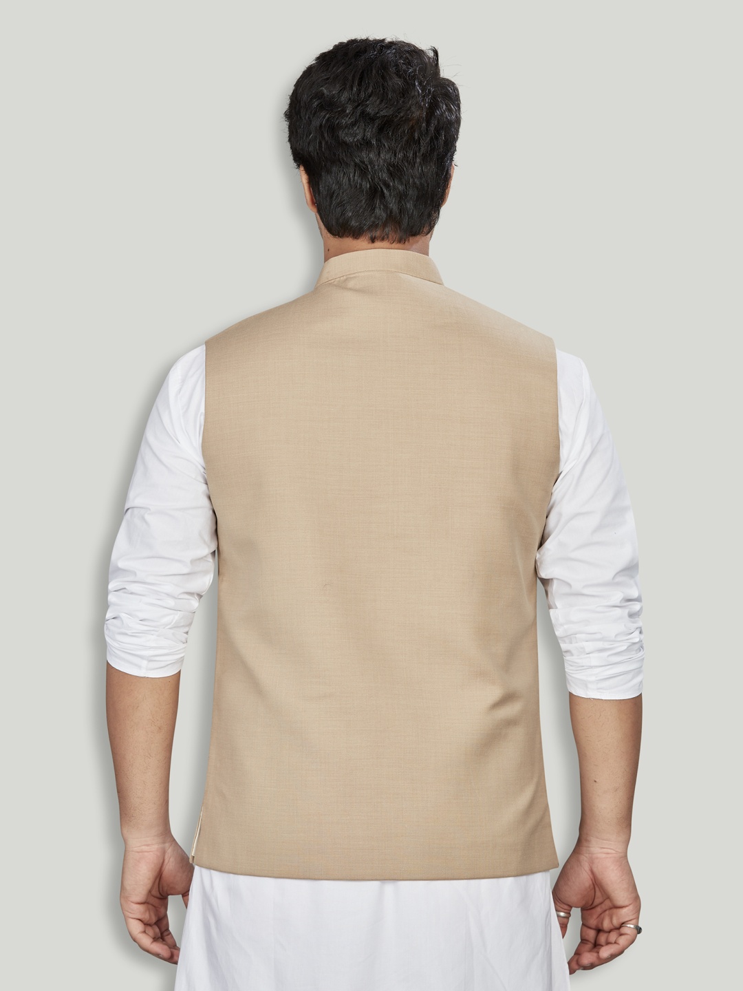 

Authentics Men Self- Design Nehru Jacket, Beige