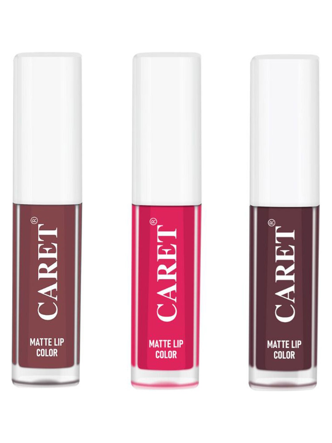 

CARET ORGANIC Set Of 3 Super-Pigmented Liquid Matte Lipsticks - 2 ml Each - 1 - 4 - 7, Brown