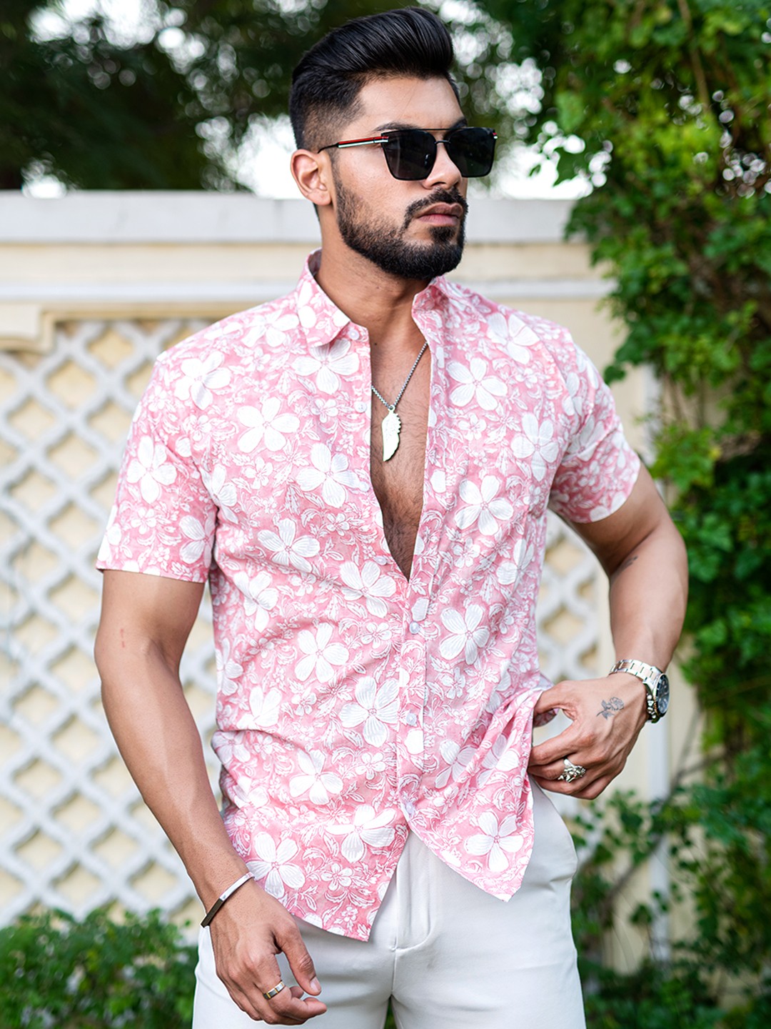 

Tistabene Men Comfort Floral Opaque Printed Casual Shirt, Red
