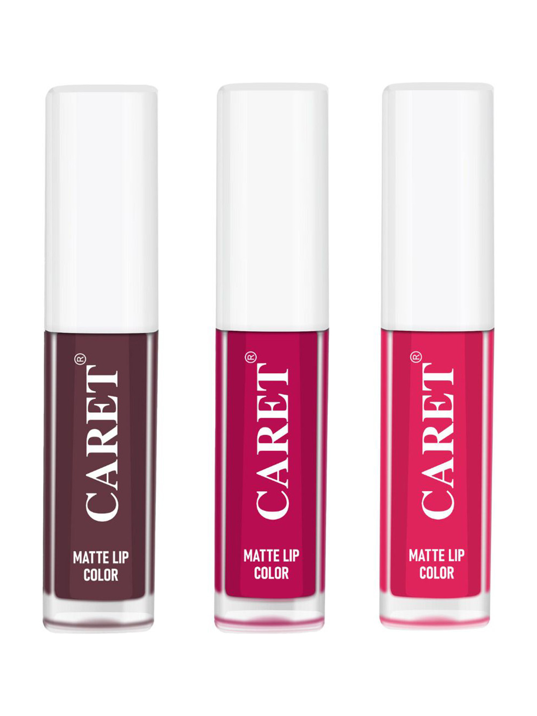 

CARET ORGANIC Set Of 3 Super-Pigmented Liquid Matte Lipsticks - 2 ml Each - 7-5-4, Red