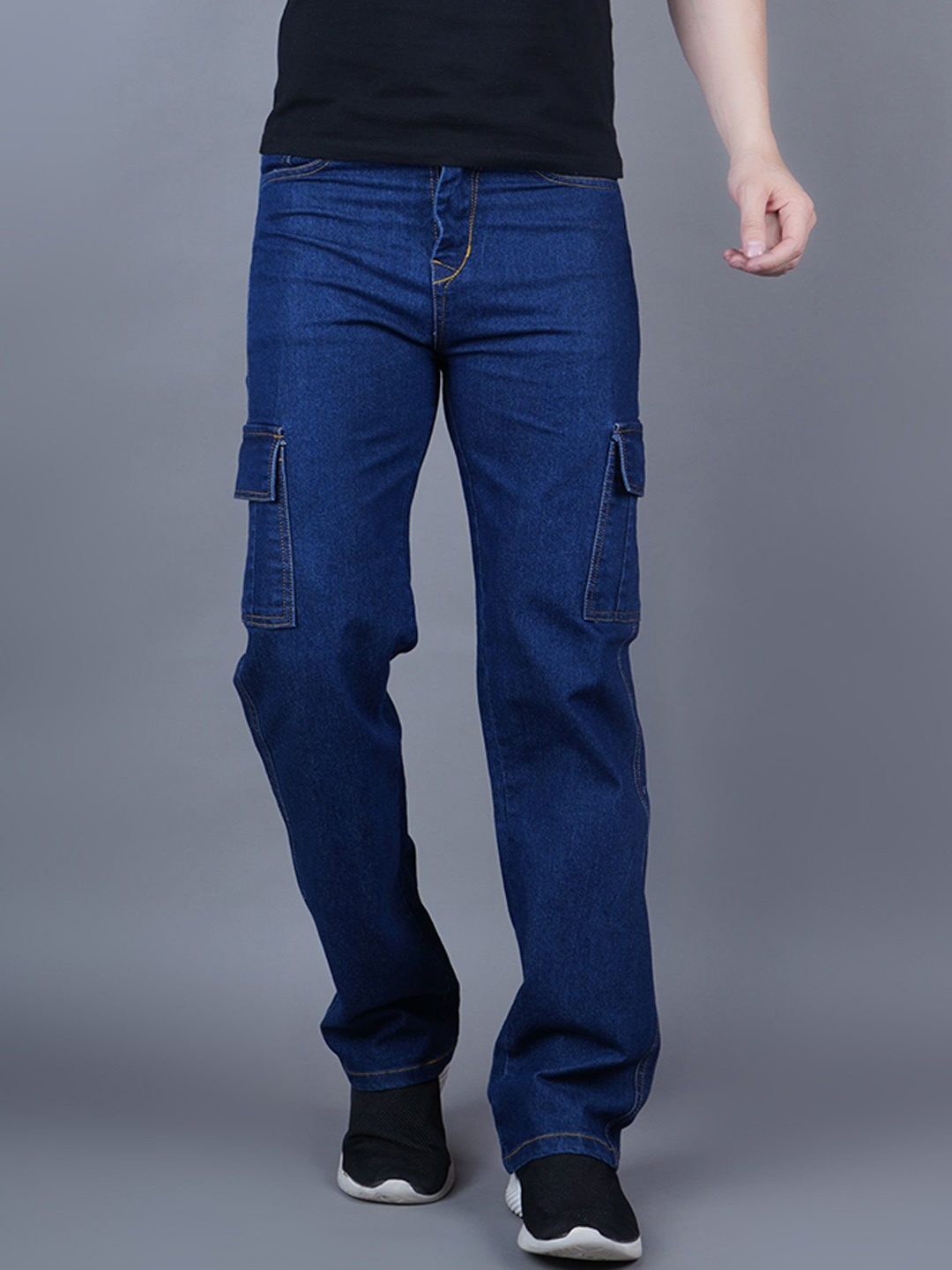

COMFITS Men Denim Classic Cargo Styles Jeans, Navy blue