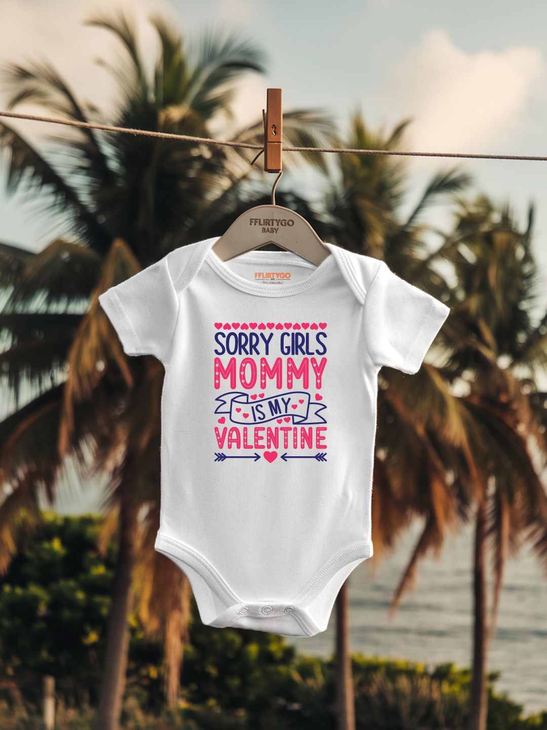 

FFLIRTYGO Infants Valentine Day Printed Cotton Bodysuit, White