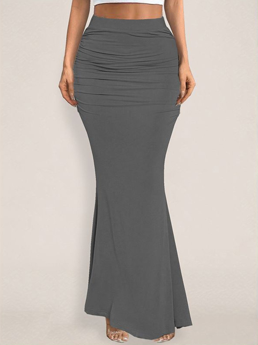 

StyleCast x Revolte Women Straight Maxi Skirt, Grey