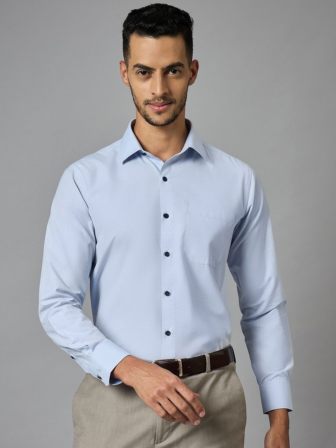 

LOUIS STITCH Men Classic Opaque Formal Shirt, Blue