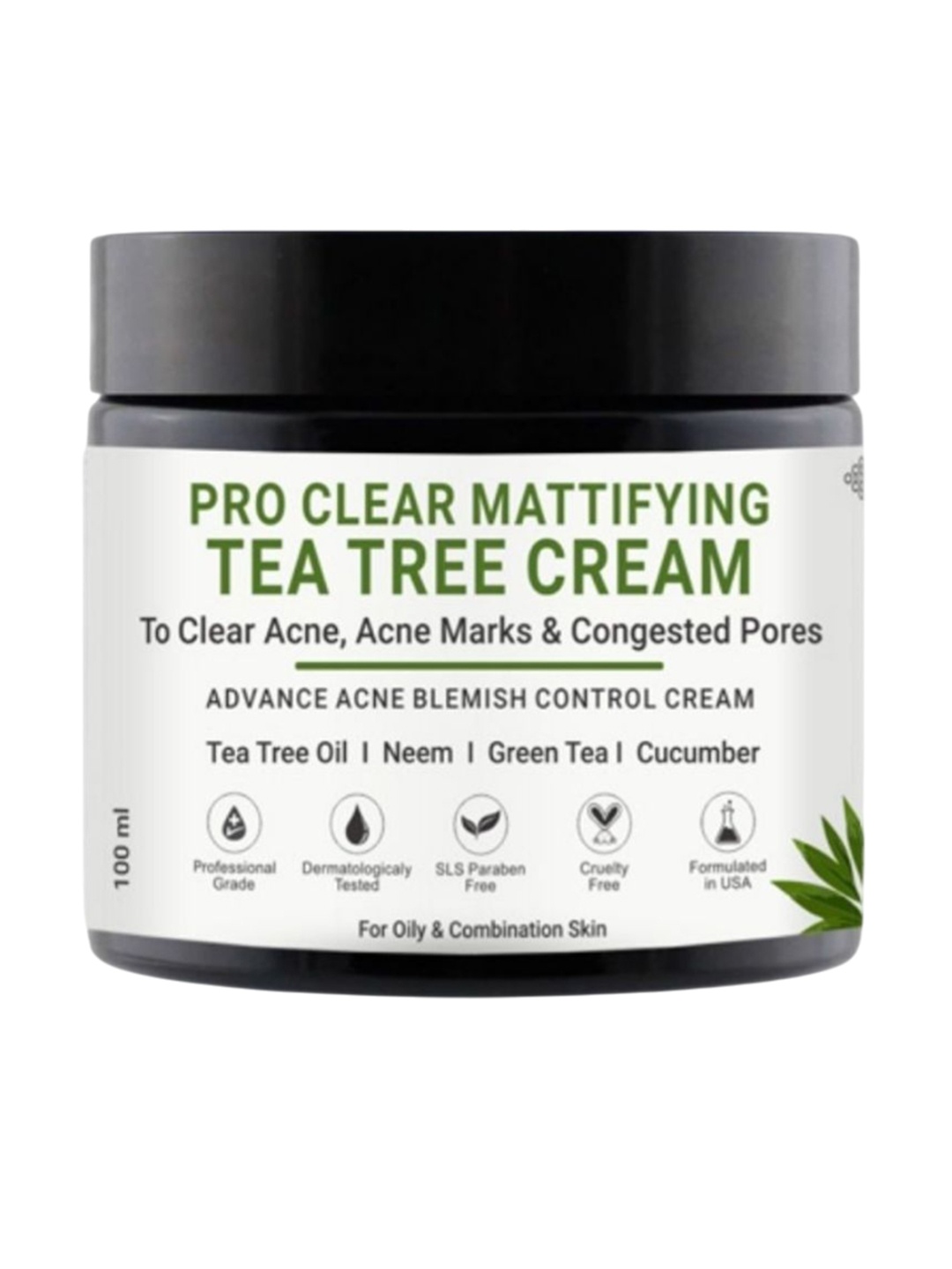 

Volamena Pro Clear Green Tea & Tea Tree Face Cream For Acne & Acne Marks - 100 ml, White