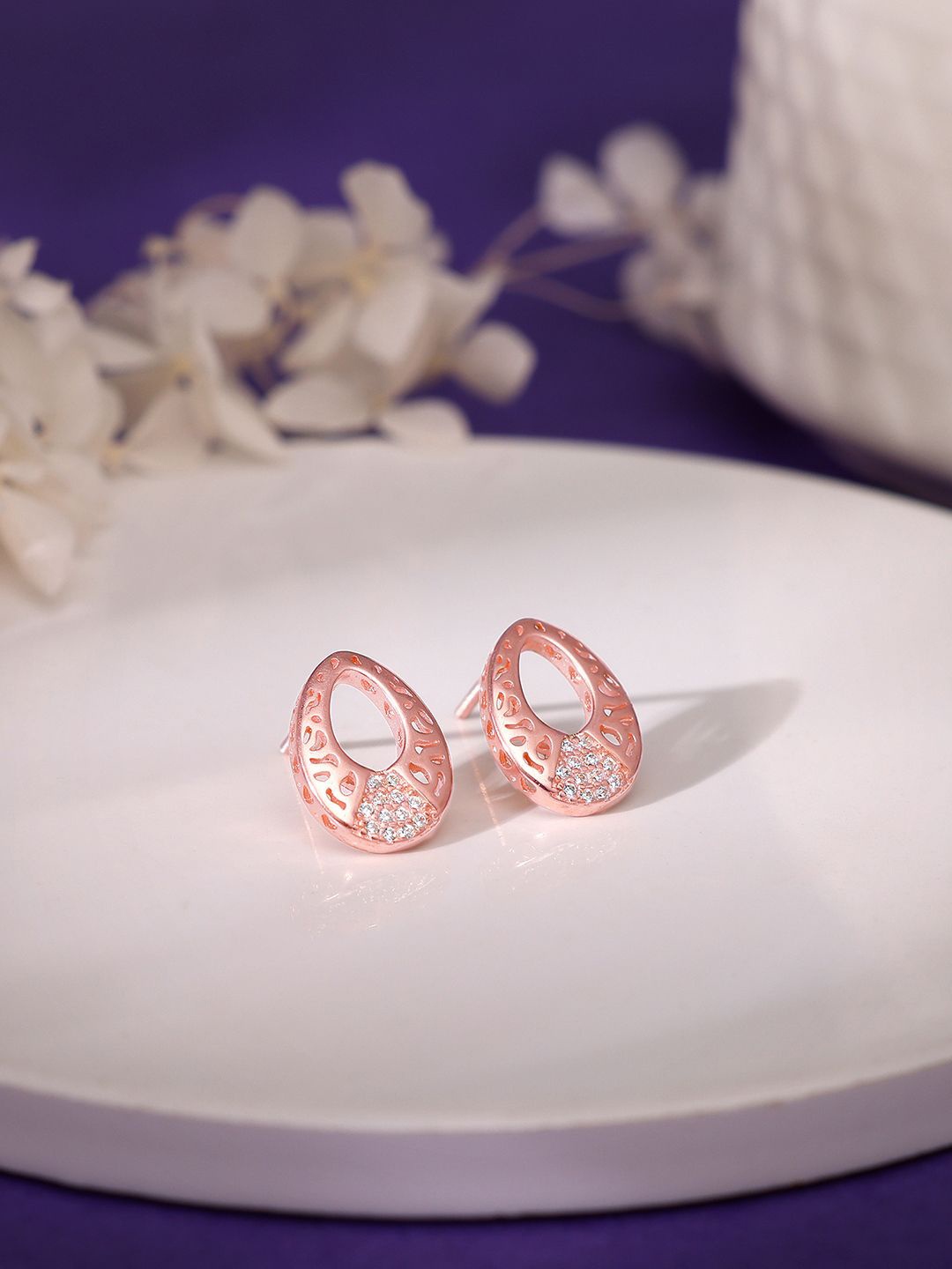 

GIVA Contemporary Studs Earrings, Rose gold