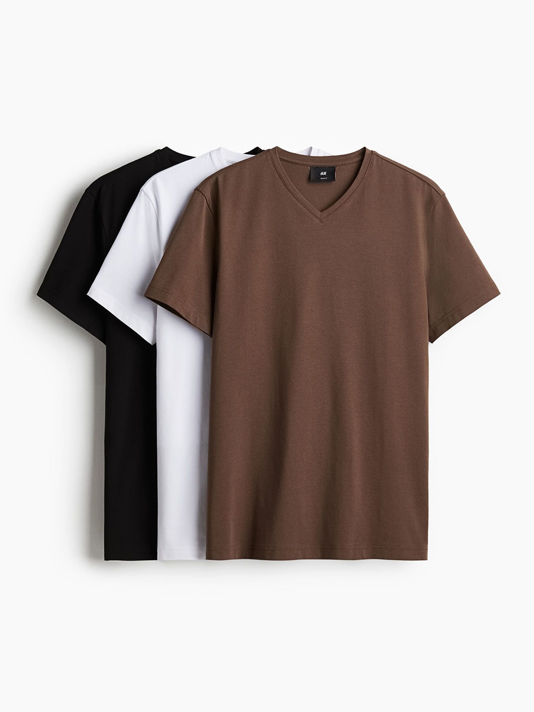 

H&M 3-Pack Slim Fit V-Neck T-Shirts, Black