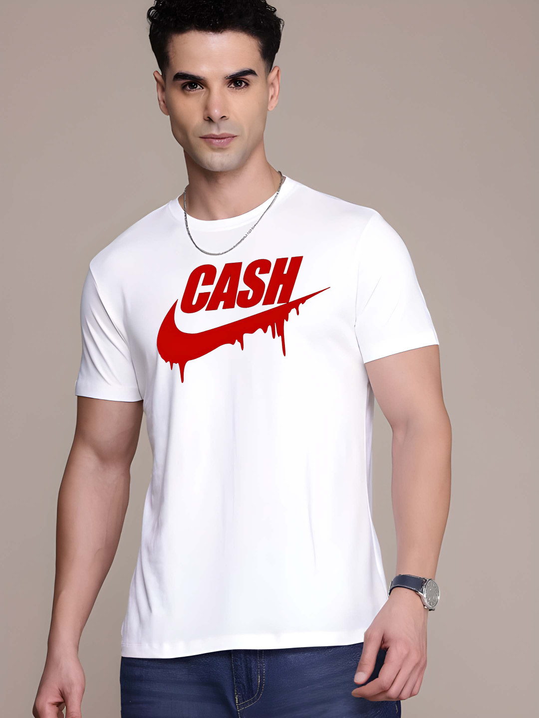

BOWLIFESTYLE Men Pure Cotton T-shirt, White