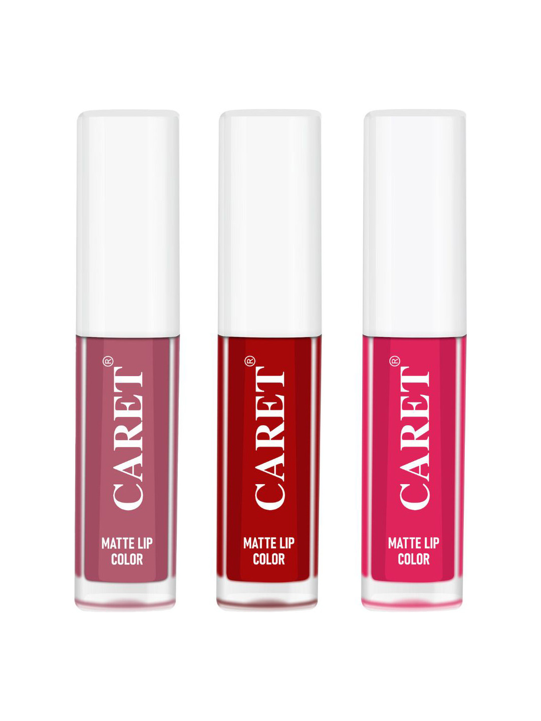 

CARET ORGANIC Set Of 3 Super-Pigmented Liquid Matte Lipsticks - 6 ml - 2 - 3 4, Nude