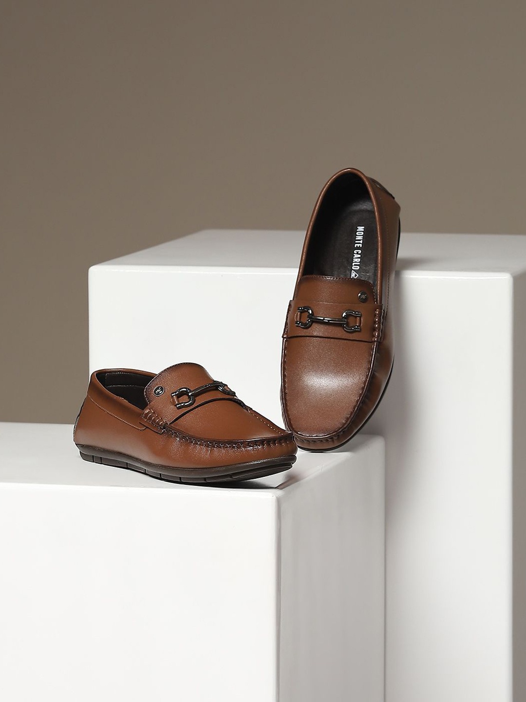 

Monte Carlo Men Leather Loafers, Tan