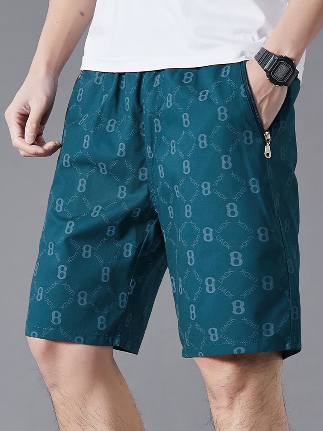 

StyleCast x Revolte Men Printed Shorts, Green
