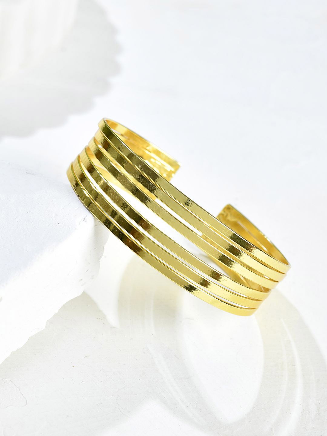 

Voylla Women Brass Handcrafted Gold-Plated Bangle-Style Bracelet