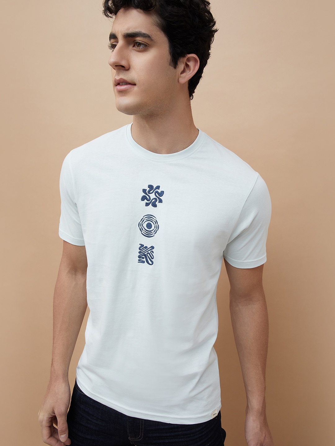 

Forca Men Graphic Printed Round Neck Cotton T-shirt, White